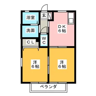 アンソレイユB【1階】の間取り