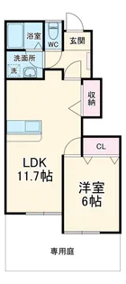 NY WEST HARLEY B【1階】の間取り