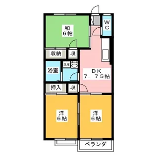 西沢コーポ B【2階】の間取り
