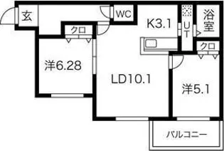CocoLulu43°【2階】の間取り