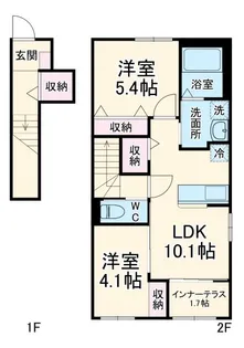 コーポ椛(モミジ)【1階】の間取り