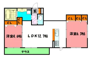 セジュール・ラフレーズ【1階】の間取り