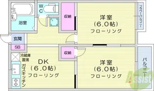 サンプレイス八乙女【1階】の間取り