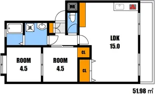 新宅第1マンション【1階】の間取り