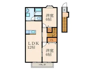 サンライズフラット【2階】の間取り