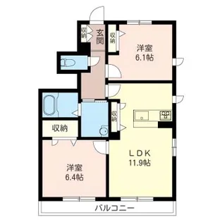l’escale 7 B (レスカール7)【1階】の間取り