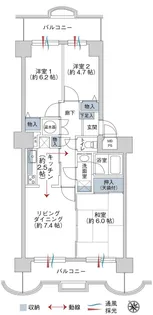 パレ・ロワイヤル盛岡【8階】の間取り