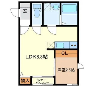 オランジュベール津住吉【2階】の間取り