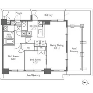 東京都渋谷区広尾1【マンション】の間取り