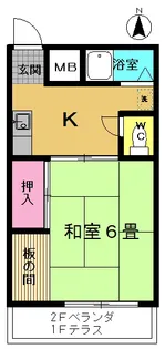 ドエル三ッ木【2階】の間取り