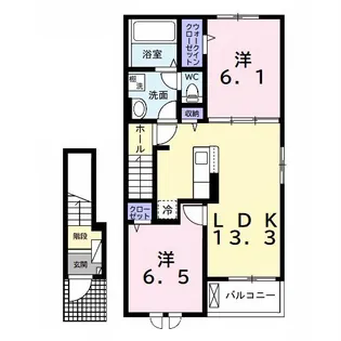 メゾンドショコラA【2階】の間取り