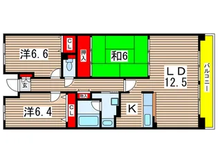 シャトーイノハナ【5階】の間取り