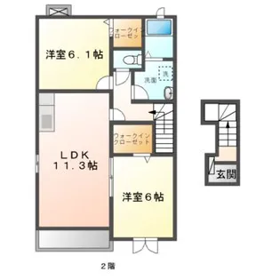 アークヒルズ豊栄B【2階】の間取り