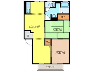 コートヴィレッジI【1階】の間取り