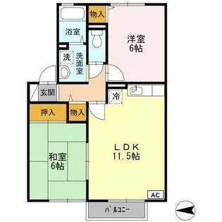 ロイヤルガーデン永田 A棟【1階】の間取り