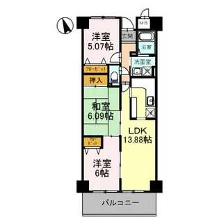 大阪府河内長野市中片添町【マンション】の間取り