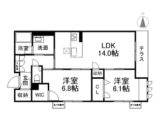 シャーメゾン 西ノ京【1階】の間取り