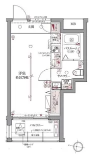 ラグディア高輪【4階】の間取り