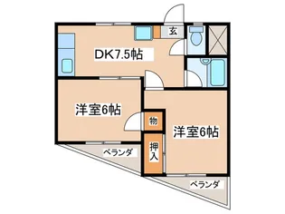 ウィリアムヒルズ本厚木【5階】の間取り