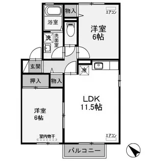 埼玉県本庄市小島6【アパート】の間取り