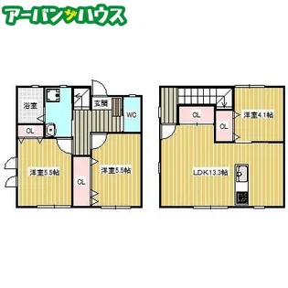 岡山県岡山市北区白石【一戸建】の間取り