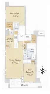 アトラス西麻布【4階】の間取り