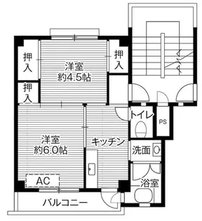 ビレッジハウス二口1号棟【1階】の間取り