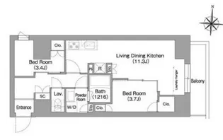 コンフォリア・リヴ南品川【7階】の間取り