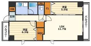 アトレ梅北【8階】の間取り