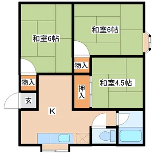 クオリティー3番館【1階】の間取り