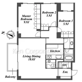 ガーデン碑文谷【2階】の間取り