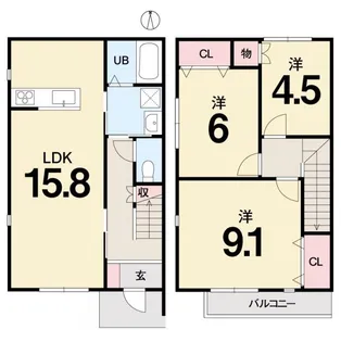 BellVie TAKATSU C棟の間取り
