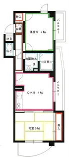 レジデンス武蔵野【5階】の間取り