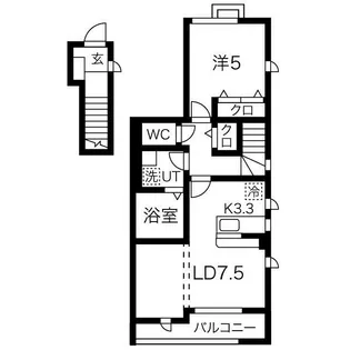 1LDKの間取り画像