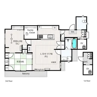 シャルム神宮前【3階】の間取り