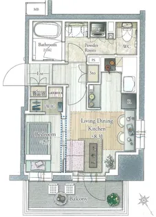 アウラ立川曙町【4階】の間取り