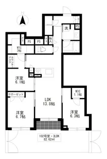 ADMIRAL Mitaka【1階】の間取り