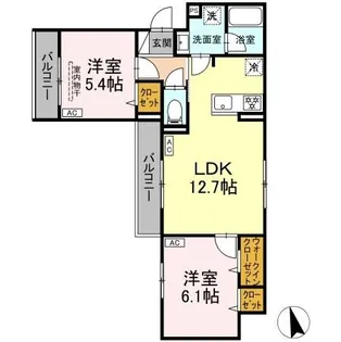 グラナーデ江戸川B【2階】の間取り