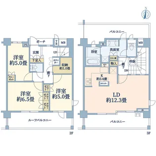 グランリビオ元住吉木月祇園町【2階】の間取り
