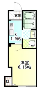 シエル蛍田【1階】の間取り