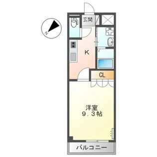 メルヴェーユ南観音【3階】の間取り