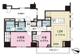 ピアース麻布十番【10階】の間取り