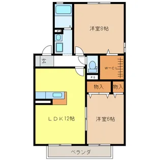 グランシャリオ B棟【2階】の間取り