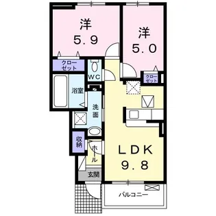 ルクリア【1階】の間取り