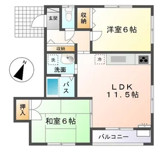 ルネヴィスみどり坂【1階】の間取り