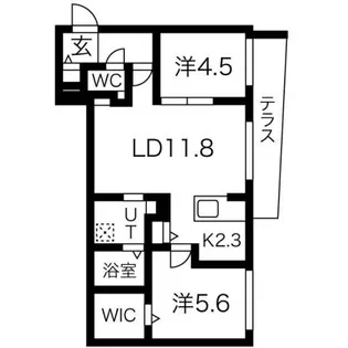 ブランシャール円山医大前【1階】の間取り