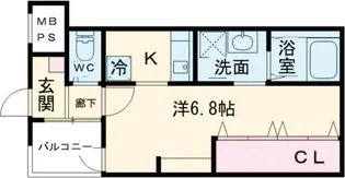 ジーイーサンク【1階】の間取り