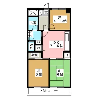 はやせロイヤル【3階】の間取り