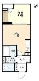 ウェルスクエアイズム巣鴨【2階】の間取り