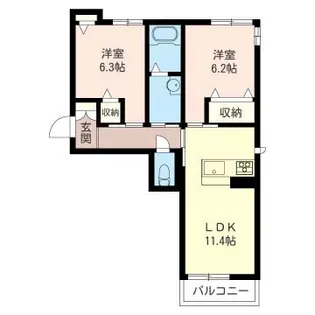 グレンディールA【2階】の間取り